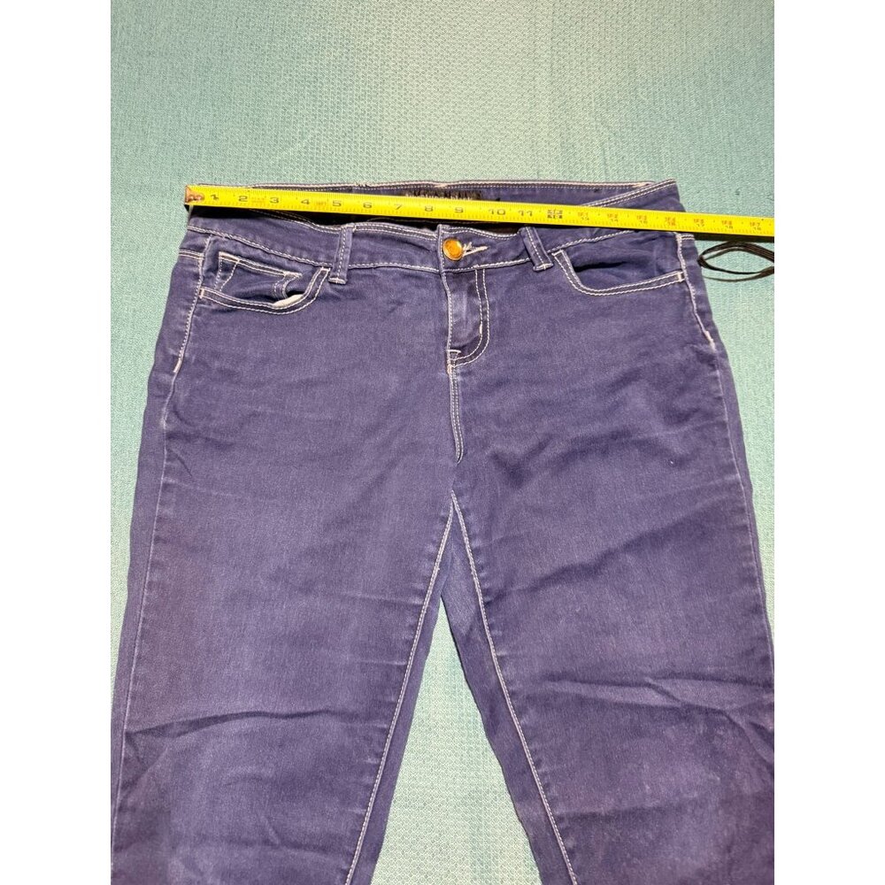 White House Black Market Womens Skinny Jeans Size 8R Embroidered Pockets Dark In